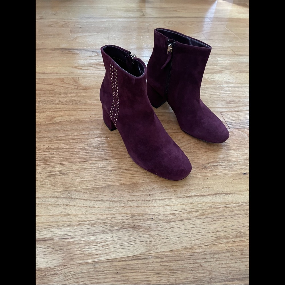 Maroon suede heels